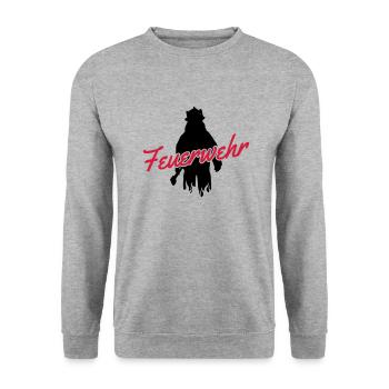 feuerwehr - Unisex Pullover - Weißgrau meliert - Vorne - Alina (178cm) & Michal (187cm)