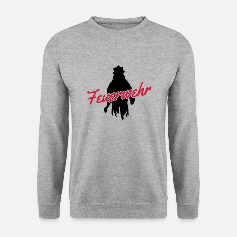 feuerwehr - Unisex Pullover - Weißgrau meliert