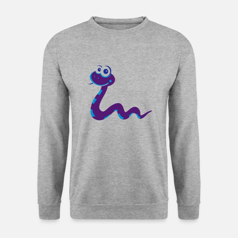 Schlange - Unisex Pullover - Weißgrau meliert
