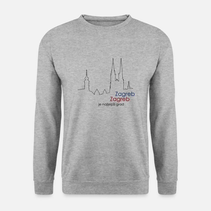 Zagreb Zagreb - Unisex Pullover - Weißgrau meliert