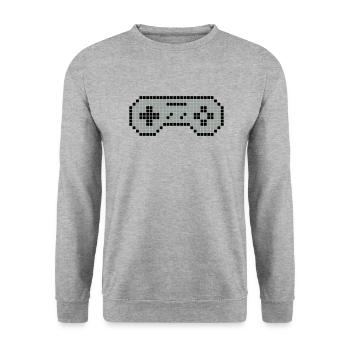 8-bit gamepad 02 - Unisex Sweatshirt - salt & pepper - Front - Alina (178cm) & Michal (187cm)