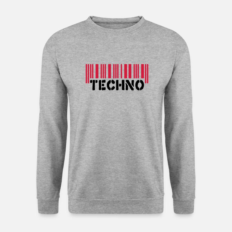 Techno__V002 - Unisex Pullover - Weißgrau meliert