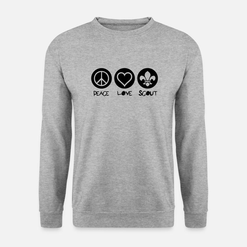 Peace Love Scout - Unisex Pullover - Weißgrau meliert