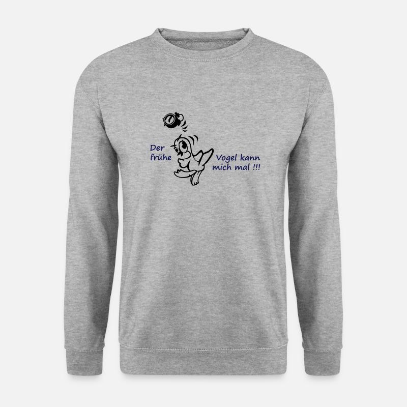 Früher Vogel - Unisex Pullover - Weißgrau meliert