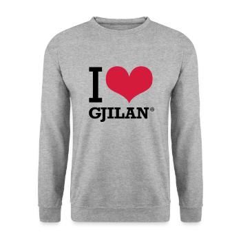 I LOVE GJILAN - Unisex Sweatshirt - salt & pepper - Front - Alina (178cm) & Michal (187cm)