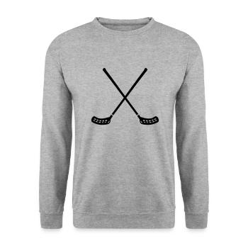 Floorball - Unisex Pullover - Weißgrau meliert - Vorne - Alina (178cm) & Michal (187cm)