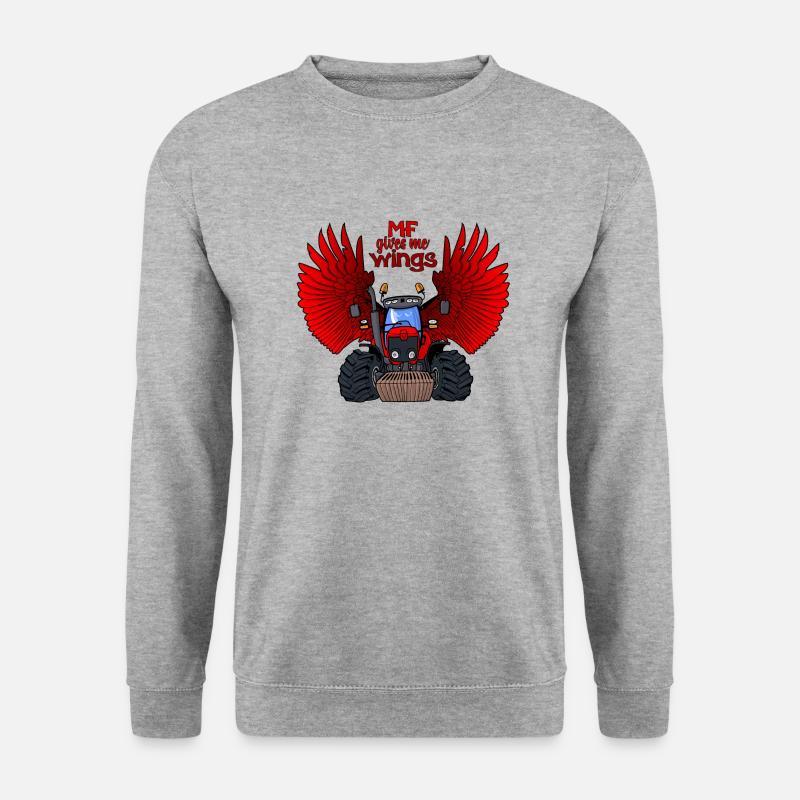 0240 MF gibt mir FLÜGEL - Unisex Pullover - Weißgrau meliert