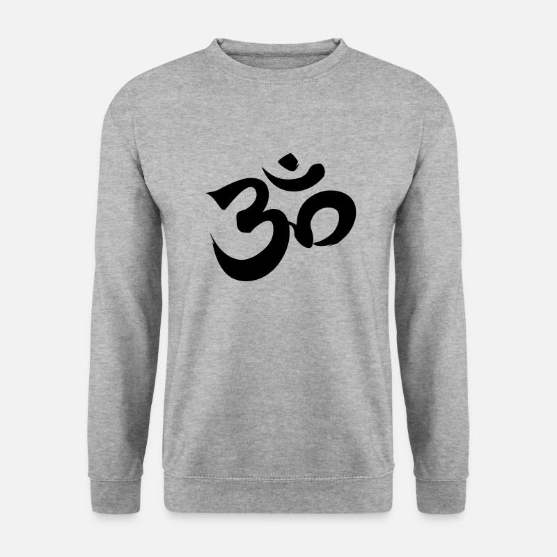 aum om2 - Unisex Pullover - Weißgrau meliert