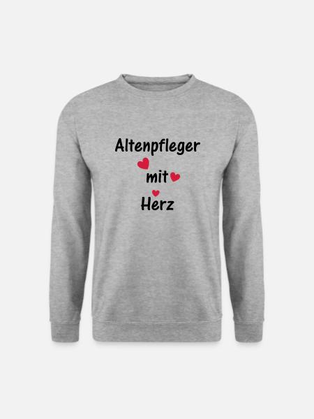 Altenpfleger mit Herz - Unisex Pullover - Weißgrau meliert
