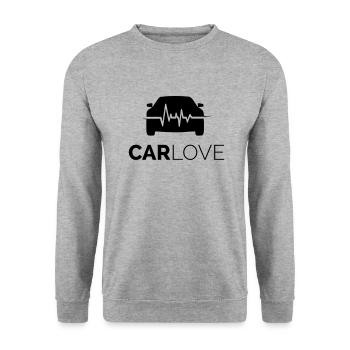 Auto Herzschlag Liebe Motor Fan Geschenk - Unisex Pullover - Weißgrau meliert - Vorne - Alina (178cm) & Michal (187cm)