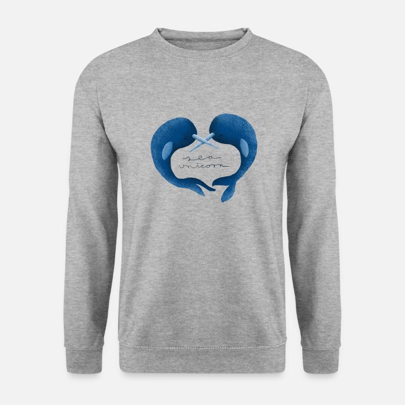 licorne de mer narval - Sweat-shirt Unisexe - gris chiné