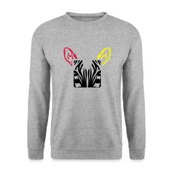 zebre animal design carre - Unisex Sweatshirt - salt & pepper - Front - Alina (178cm) & Michal (187cm)