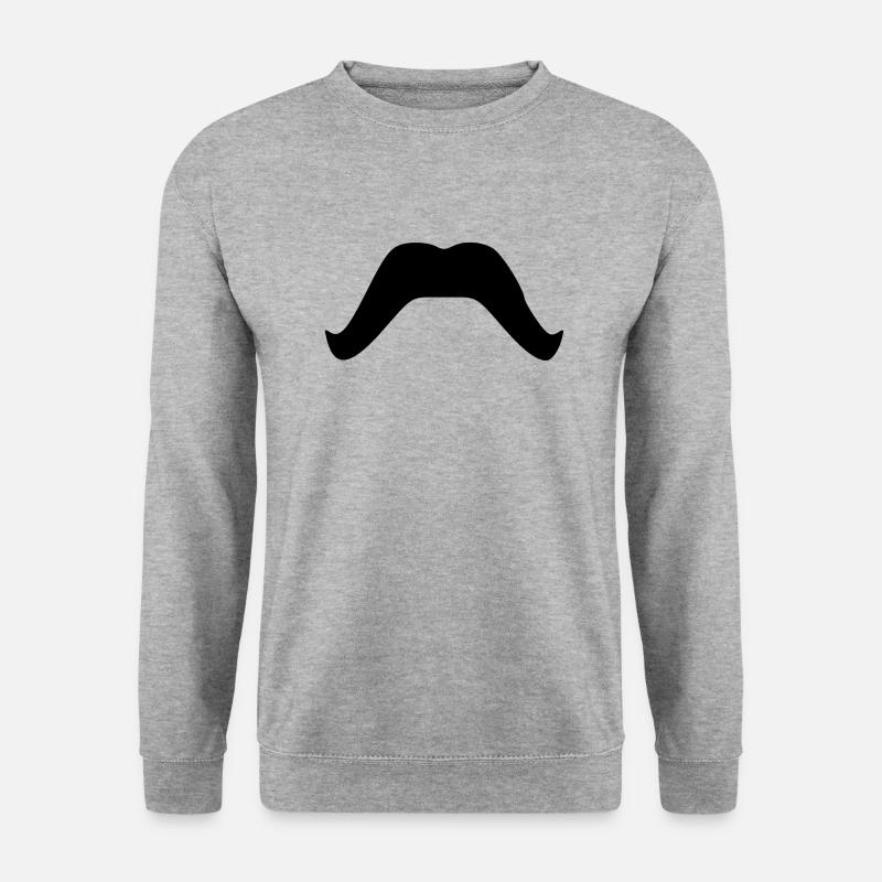Schnurrbart. Bart. Schnauzbart - Unisex Pullover - Weißgrau meliert