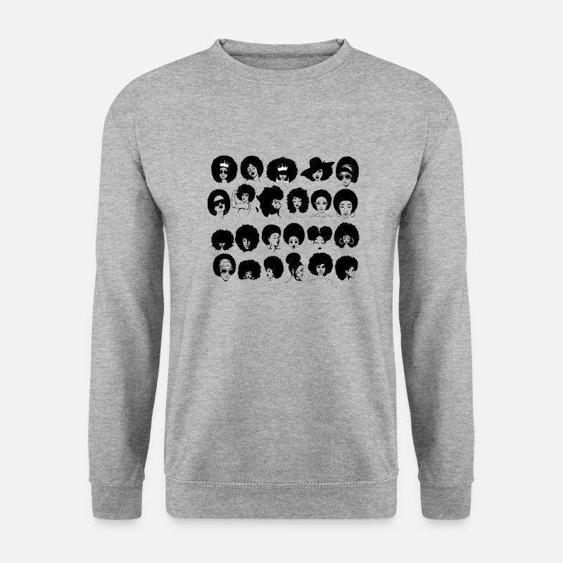 Afro Woman - Unisex Pullover - Weißgrau meliert