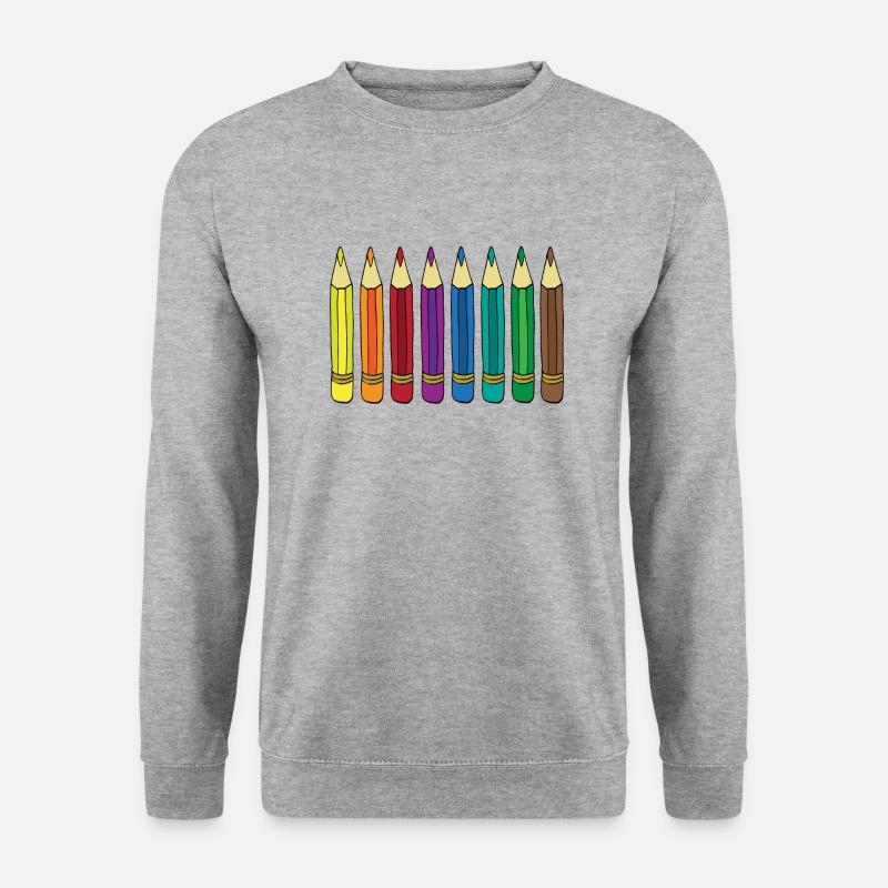 Buntstifte - Unisex Pullover - Weißgrau meliert