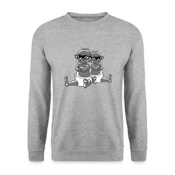 2 cool babies team friends brothers sisters zwil - Unisex Sweatshirt - salt & pepper - Front - Alina (178cm) & Michal (187cm)