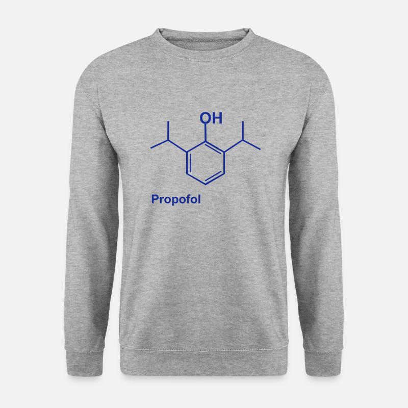 Propofol blau - Unisex Pullover - Weißgrau meliert