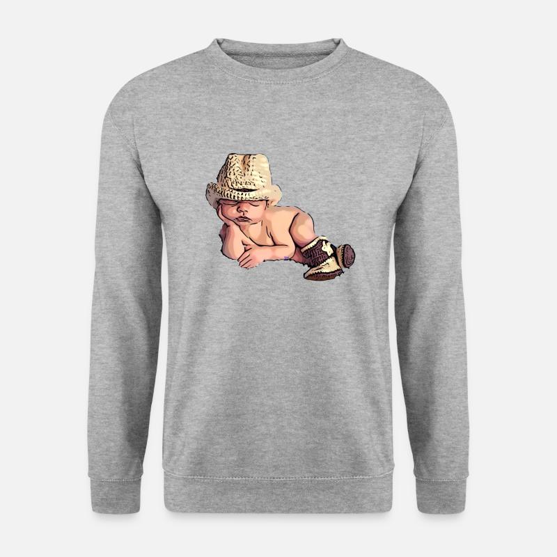 Baby Junge - Unisex Pullover - Weißgrau meliert