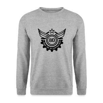 80 ans age perfection anniversaire - Sweat-shirt Unisexe - gris chiné - Devant - Alina (178cm) & Michal (187cm)