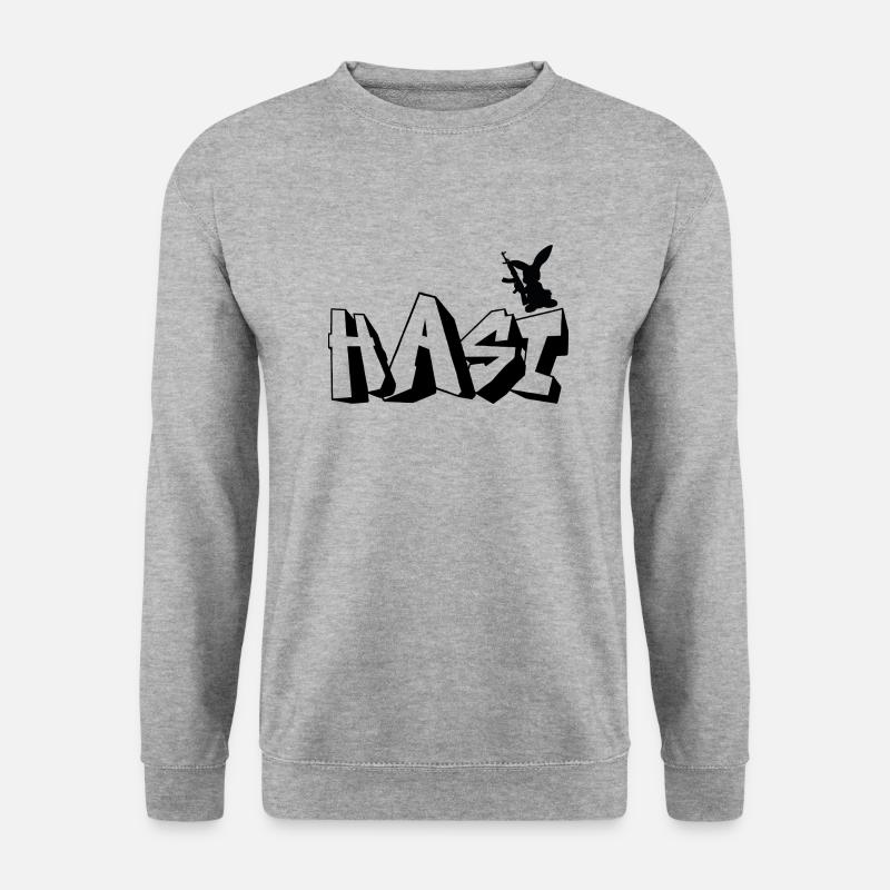 Hasi - Unisex Pullover - Weißgrau meliert