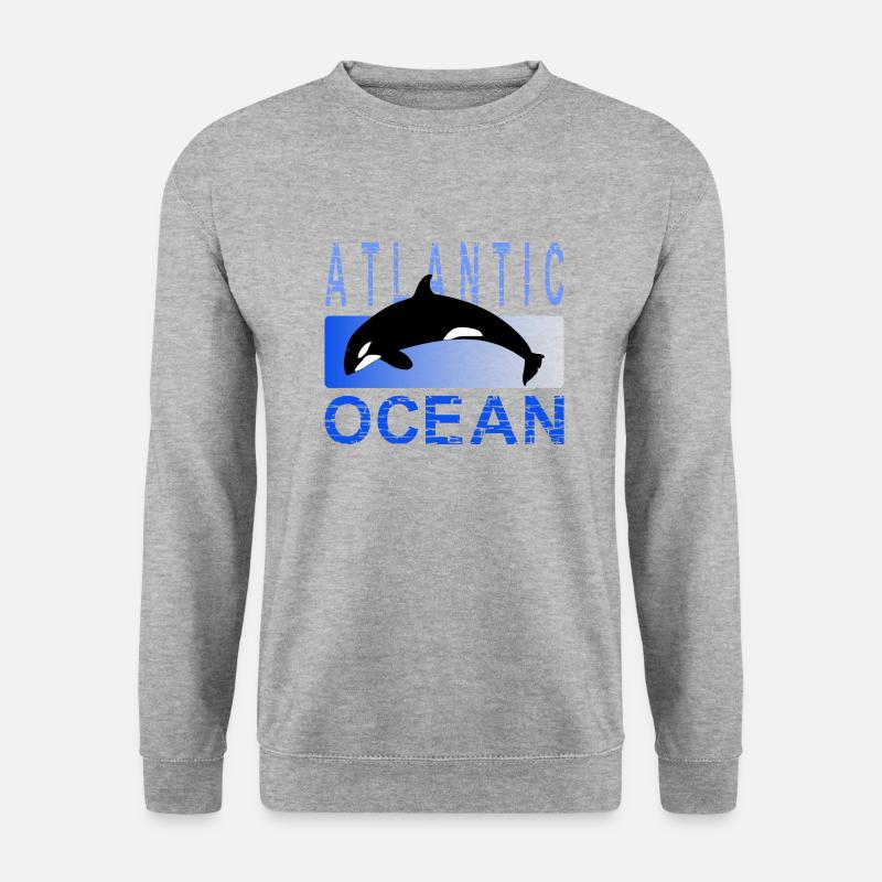 Atlantischer Ozean - Unisex Pullover - Weißgrau meliert