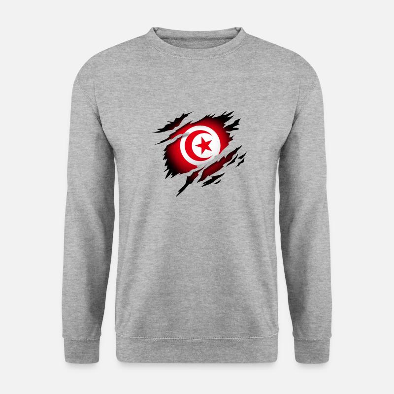 Tunesien im Herzen - Unisex Pullover - Weißgrau meliert
