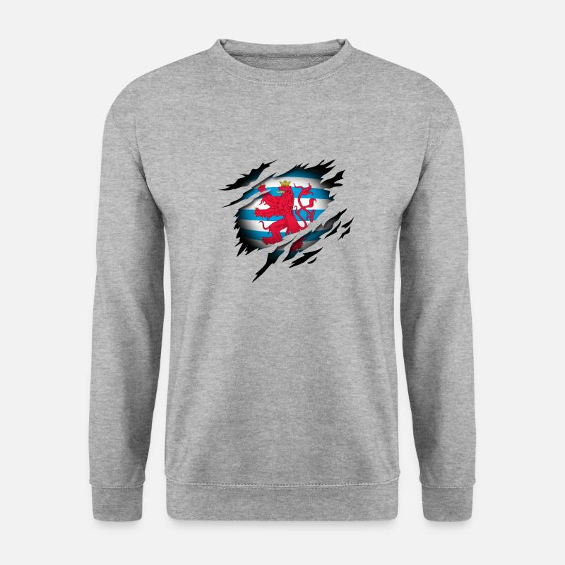 Luxemburg im Herzen Zivilfahne - Unisex Pullover - Weißgrau meliert