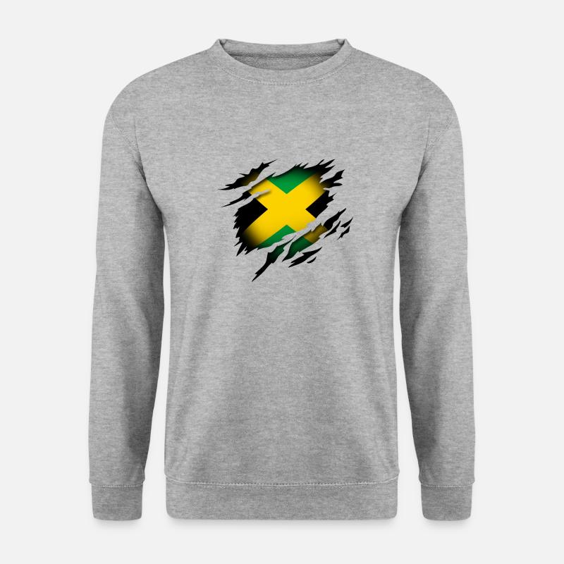 Jamaika im Herzen - Unisex Pullover - Weißgrau meliert