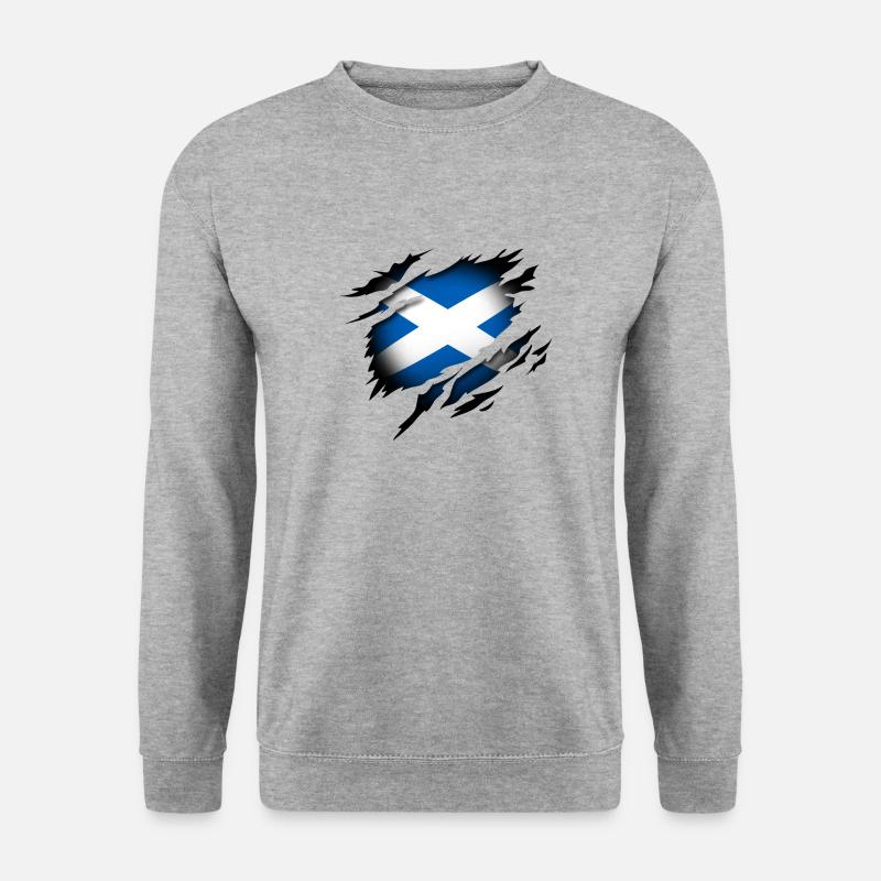 Schottland im Herzen - Unisex Pullover - Weißgrau meliert