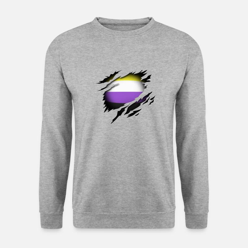 Non Binary Pride at heart - Unisex Sweatshirt - salt & pepper