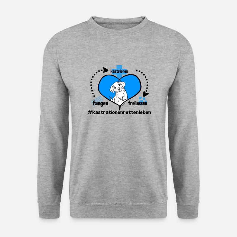 Tierschutz-Spendenaktion - Unisex Pullover - Weißgrau meliert