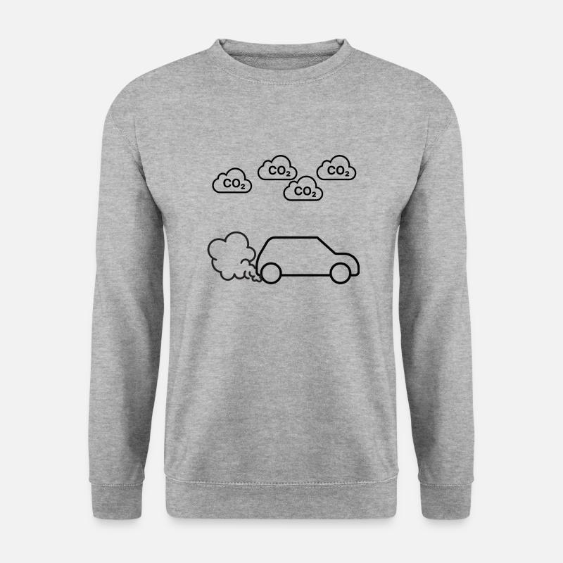 Co2 Ausstoß Design - Unisex Pullover - Weißgrau meliert