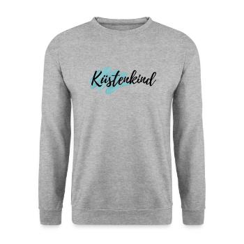 Küstenkind - Unisex Pullover - Weißgrau meliert - Vorne - Alina (178cm) & Michal (187cm)