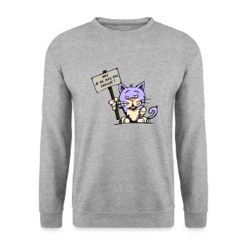Moi , je ne suis pas pressé ! - Sweat-shirt Unisexe - gris chiné - Devant - Alina (178cm) & Michal (187cm)