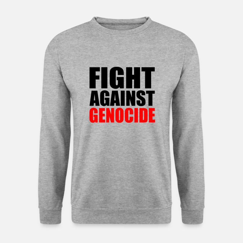 Fight against genocide - Unisex Pullover - Weißgrau meliert