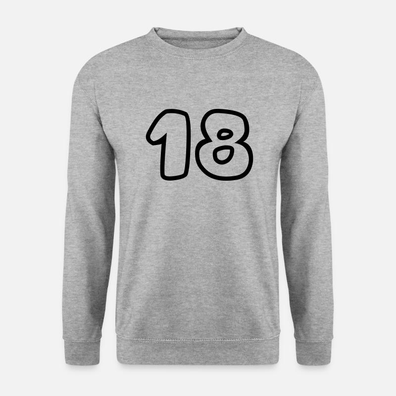 18 - Unisex Pullover - Weißgrau meliert