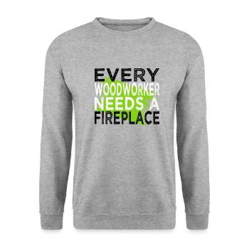 bday carpenter hoodies and sweatshirts woodworker - Unisex Sweatshirt - salt & pepper - Front - Alina (178cm) & Michal (187cm)