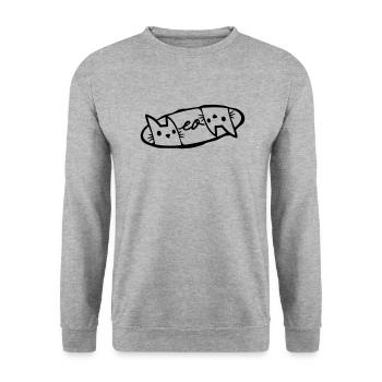 Logo Meow 2 chats - Sweat-shirt Unisexe - gris chiné - Devant - Alina (178cm) & Michal (187cm)