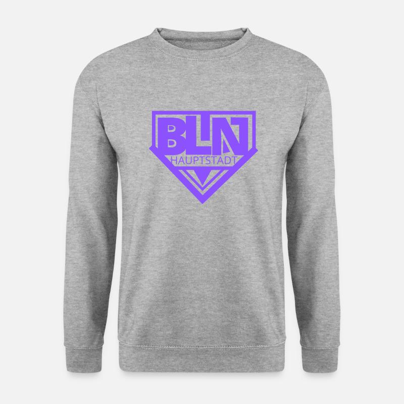 Berlin BLN Hauptstadt Purple - Unisex Pullover - Weißgrau meliert