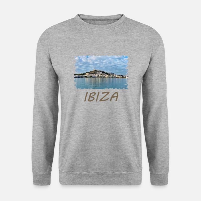 Ibiza-Stadt - Unisex Pullover - Weißgrau meliert