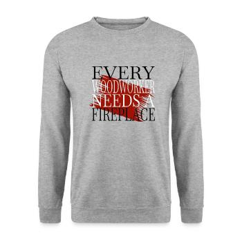 apprentice carpenter saw funny quote - Unisex Sweatshirt - salt & pepper - Front - Alina (178cm) & Michal (187cm)