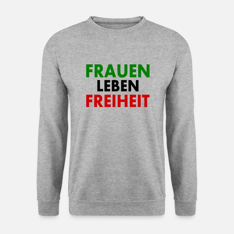 Frauen leben freiheit - Unisex Pullover - Weißgrau meliert