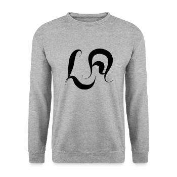 LA - Unisex Pullover - Weißgrau meliert - Vorne - Alina (178cm) & Michal (187cm)