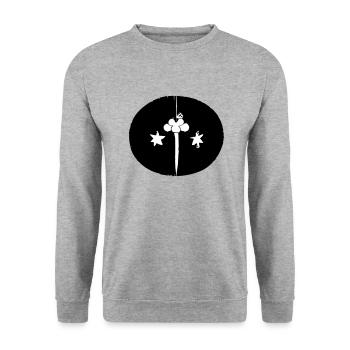 Sun Moon Mosaic Astrology Symbol Vector 07 - Unisex Sweatshirt - salt & pepper - Front - Alina (178cm) & Michal (187cm)