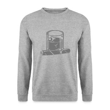 Zigarre - Unisex Pullover - Weißgrau meliert - Vorne - Alina (178cm) & Michal (187cm)