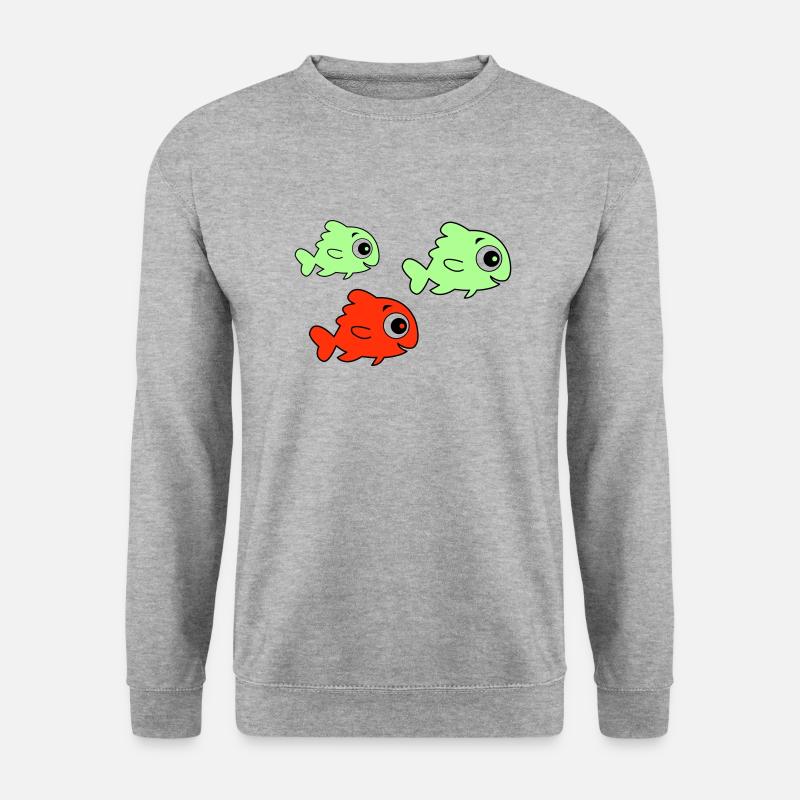 Fische - Unisex Pullover - Weißgrau meliert