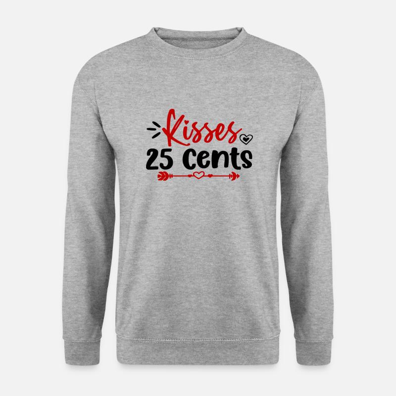 Kisses 25 Cents - Unisex Pullover - Weißgrau meliert