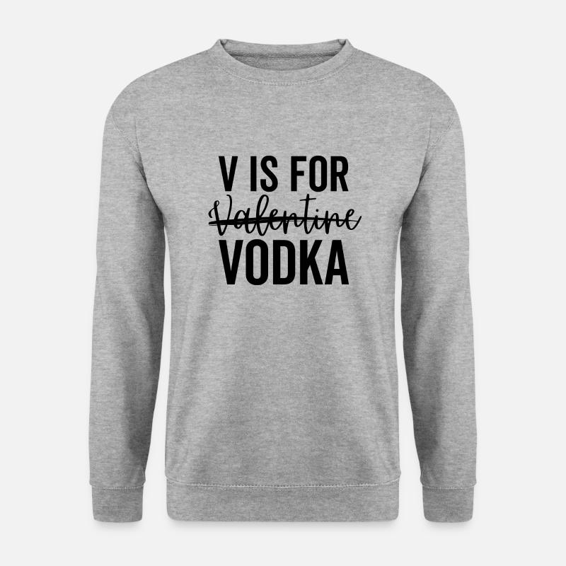 V wie Valentine Vodka - Unisex Pullover - Weißgrau meliert