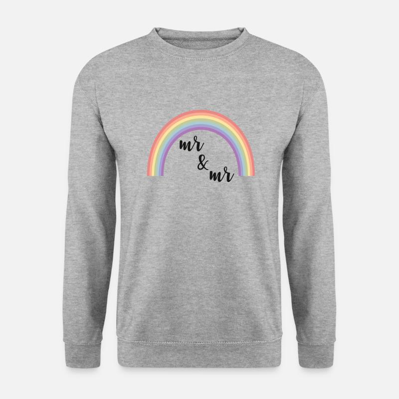 Mr and Mr Regenbogen Geschenk - Unisex Pullover - Weißgrau meliert