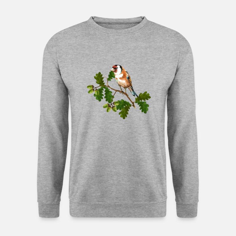 Bunter Vogel - Unisex Pullover - Weißgrau meliert